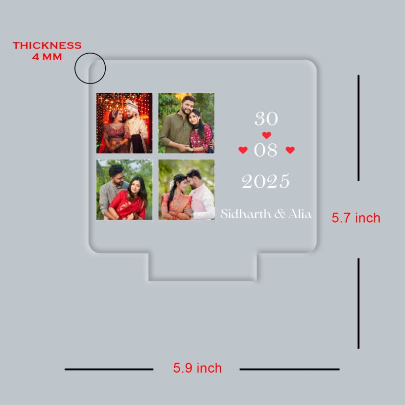 Personalized Couple Collage Photo Led Night Lamp with Automatic Color Changing Light Anniversary Gift for Husband Wife Gift for Valentines Day, Birthday, Wedding